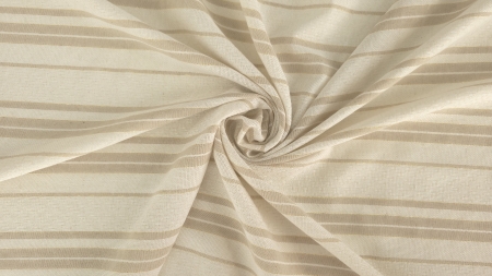 Spirală din material cu in dungat ivory cu dungi bej răsucite