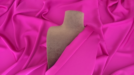 Valentino fucsia matase dubla satinata cu elastan pe bust croitoresc dos vizibil