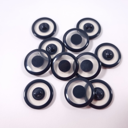 Nasturi negri din rășină cu picior Ø22mm și efect transparent