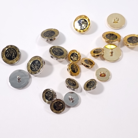 set complet rotund placat metalic, două finisaje și două diametre, față și spate cu picior