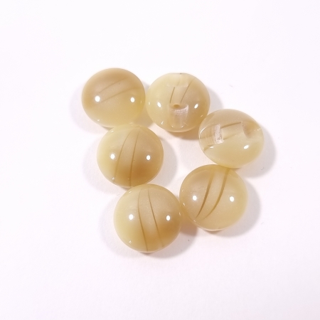 Nasturi eleganți bombați din rășină cu picior PCS029, culoare beige translucid, Ø12mm