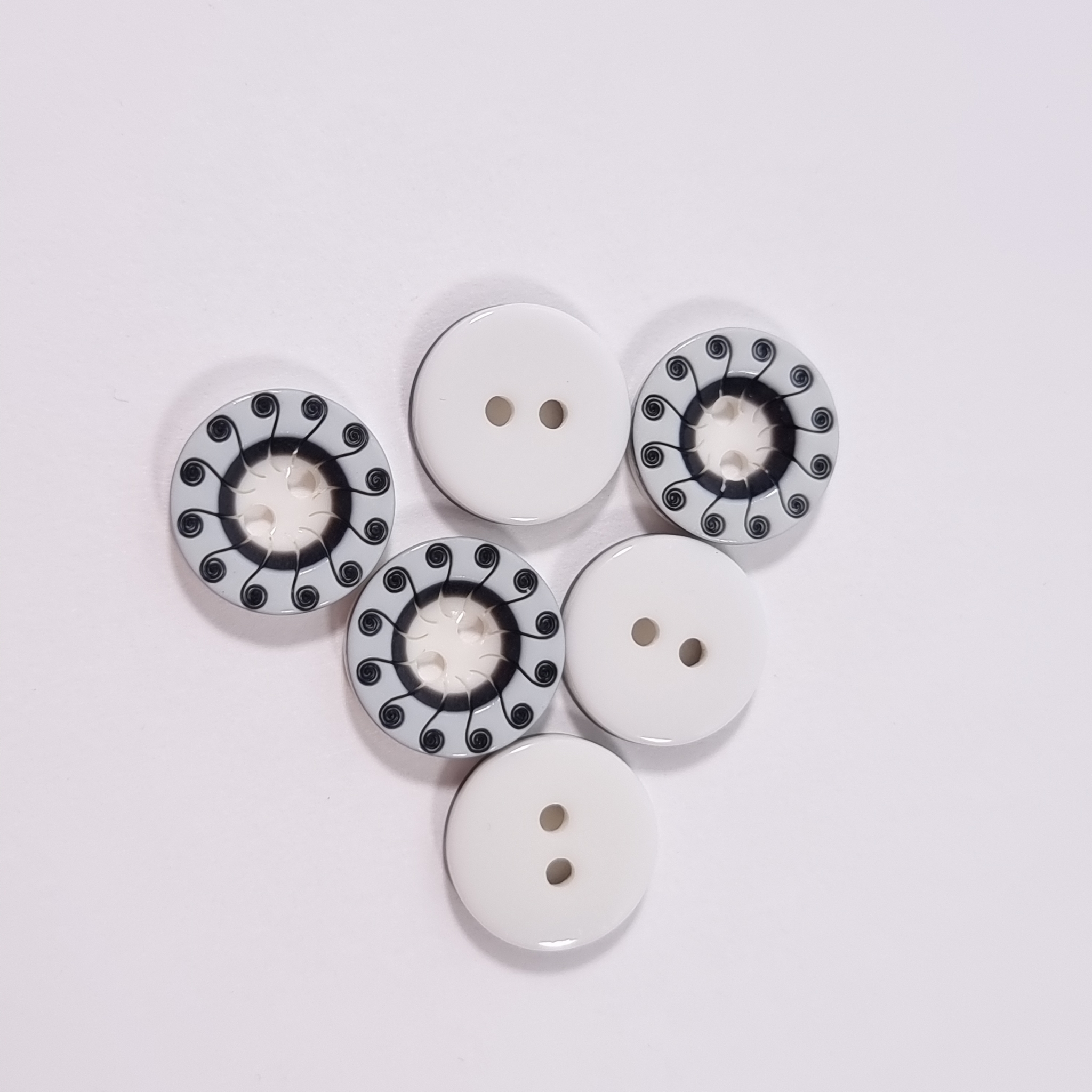 nasturi PCS031 model spirale alb-negru 2 găuri Ø13mm