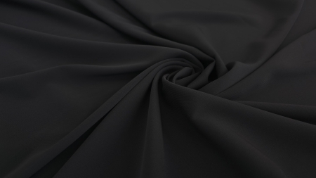 tesatura crep neagra mata cu elastan rasucita spirala detaliu textura