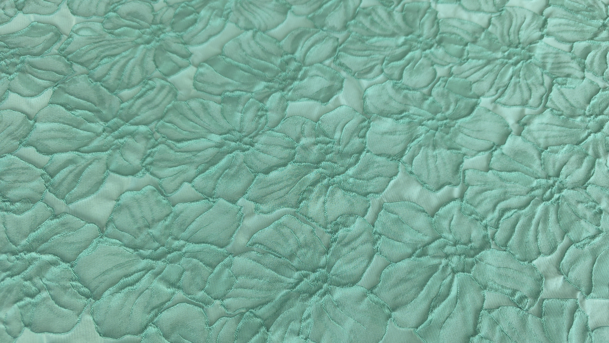 Brocard verde opalin elastic cu aspect 3d cu flori în relief