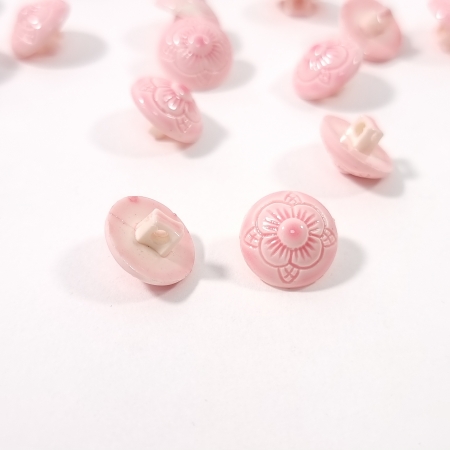 Nasturi cu model floral în relief PCS035 roz Ø13mm
