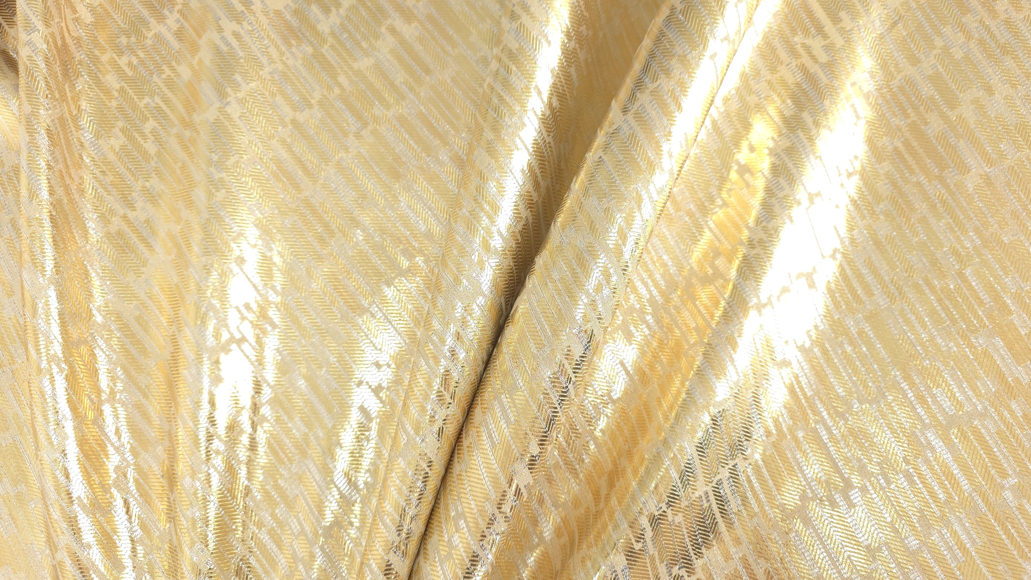 reversul auriu al tesaturii jacquard cu dungi fine metalizate