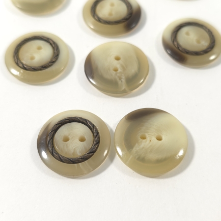 Nasturi crem cu ramă metalică împletită PCS099, diametru 23 mm