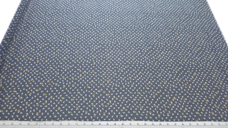 Voal Georgette din matase naturala cu imprimeu floral mic latime 140 cm