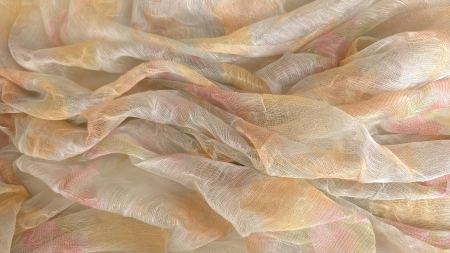 Garză rară semitransparentă din bumbac așezată în falduri neregulate