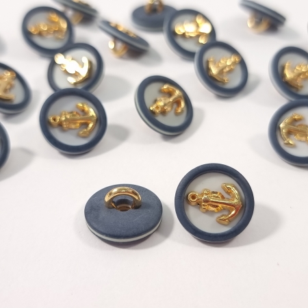 Nasture decorativ bleumarin cu motiv nautic auriu
