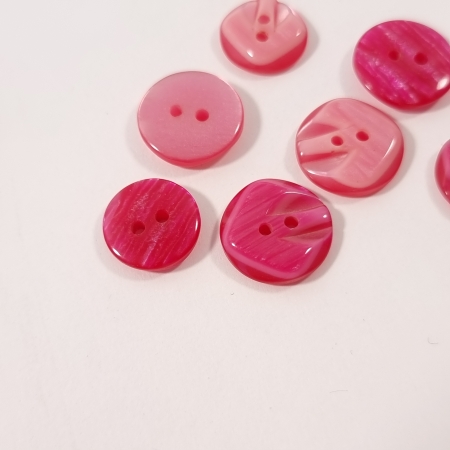 Nasturi rășină cu 2 găuri, fuxia și magenta, Ø15mm și Ø18mm