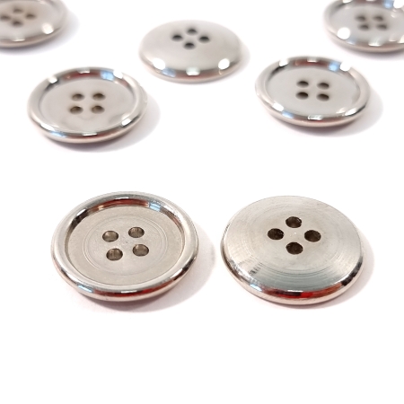 Nasturi argintii cromati cu 4 ochiuri de 20 mm PCS138, din aluminiu, Evelin Textile