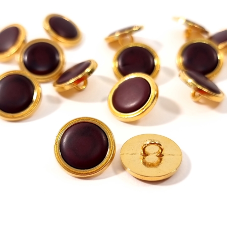 Nasturi aurii cu insertie maro inchis PCS123, cu ramă aurie și prindere cu picior