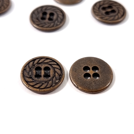 Nasturi bronze pentru camasa vintage de 15 mm PCS135, cu 4 ochiuri, Evelin Textile