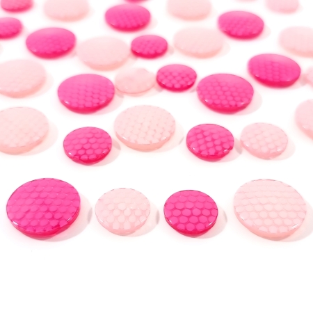Nasturi decorativi din rășină PCS148, opțiunile roz și fuxia, la 15 mm și 20 mm