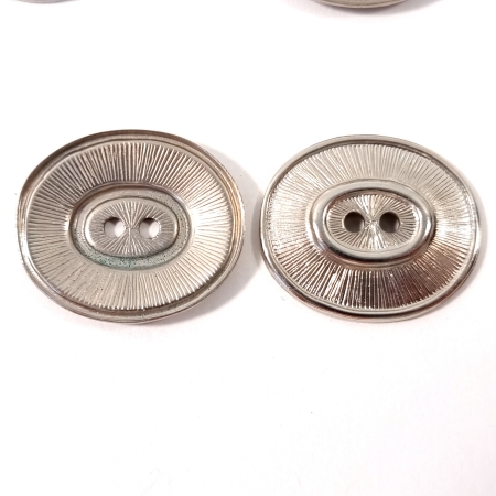 Nasturi metalici ovali cu 2 ochiuri de 37 x 23 mm PCS139, argintii, Evelin Textile