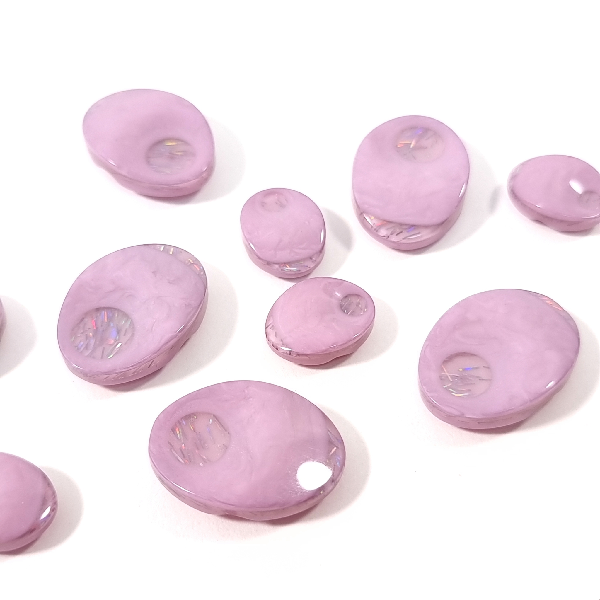 Nasturi ovali cu contur neregulat PCS150, roz lila, 15x11 mm și 22x16 mm